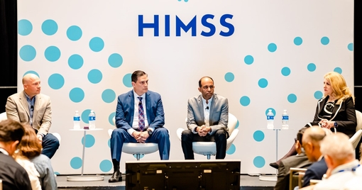 Panel of speakers at a HIMSS25 CXO Roundtable 